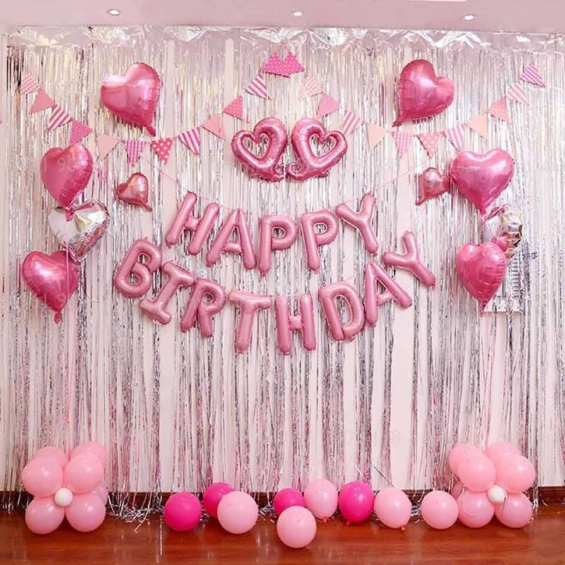 Trang trí sinh nhật người lớn tông màu hồng