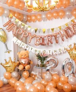 Set bóng trang trí sinh nhật màu Gold