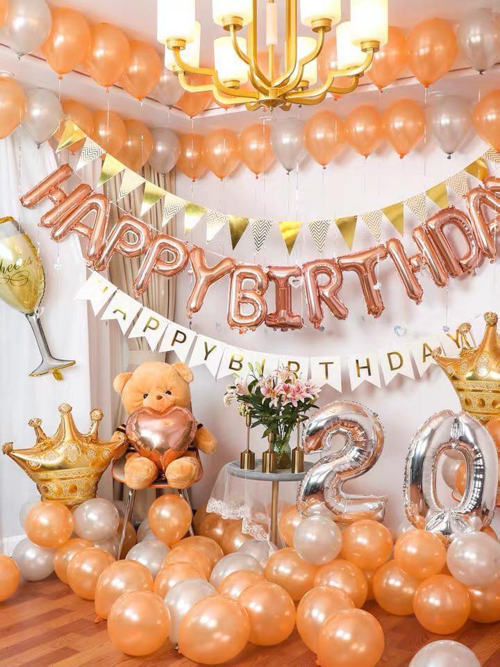 Set bong bóng trang trí sinh nhật happy birthday chủ đề phi hành gia cho bé  trai bé gái đầy đủ phụ kiện Tặng Bơm Băng Dính  Lazadavn