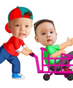 Chibi anh em đẩy xe
