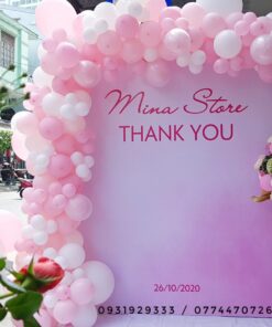 Trang trí khai trương màu hồng pastel