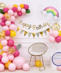 Set trang trí viền bóng hồng 01