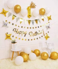 Set trang trí ép kim trắng