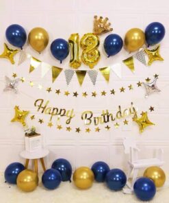 Set trang trí ép kim xanh royal