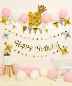 Set trang trí ép kim hồng trắng