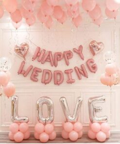 Combo trang trí phòng cưới màu hồng