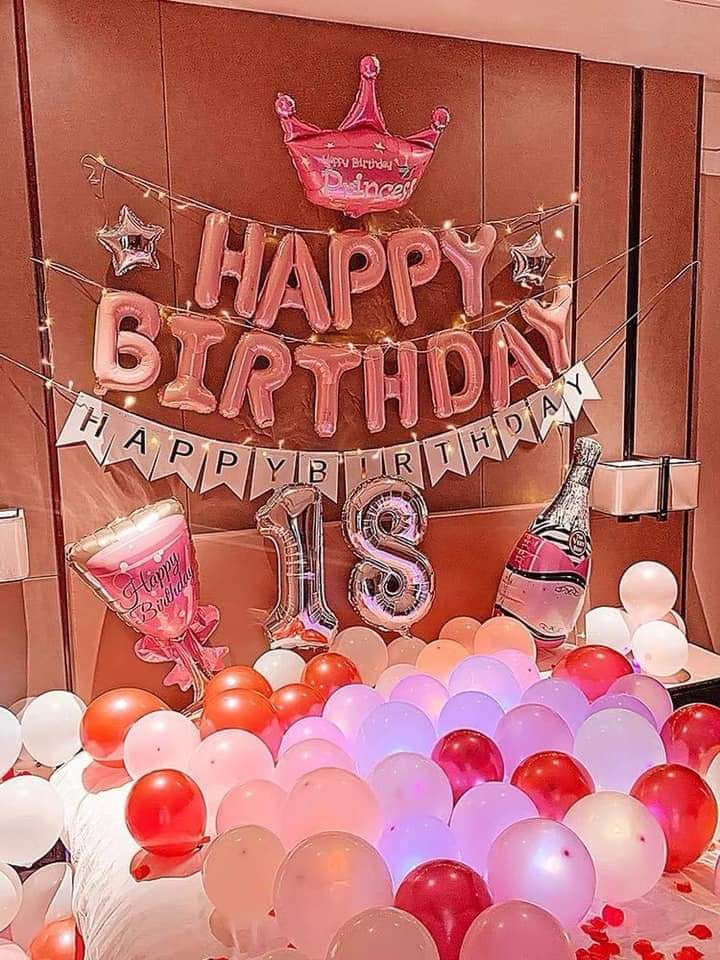 set bóng sinh nhật người lớn màu hồng - Cát Decor Trang trí sinh nhật Đà  Nẵng