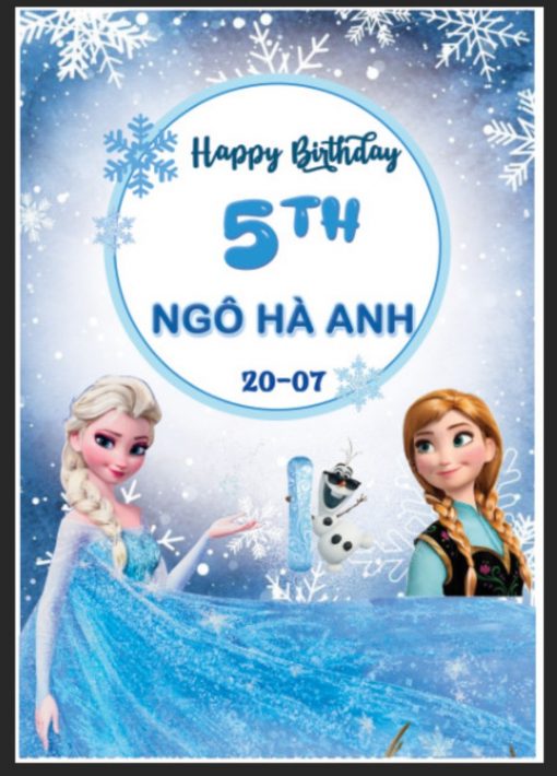 Elsa là nhân vật được bé gái yêu thích nhất hiện nay. Và để tạo nên bữa tiệc sinh nhật đáng nhớ cho bé, phông nền Elsa sinh nhật bé gái sẽ là sự lựa chọn hoàn hảo cho bạn. Với màu xanh chủ đạo phối cùng hình ảnh Elsa và Olaf đáng yêu, chắc chắn bé sẽ thích thú và ấn tượng với bữa tiệc sinh nhật của mình.