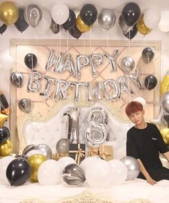 Set bóng sinh nhật vàng đen cho người lớn