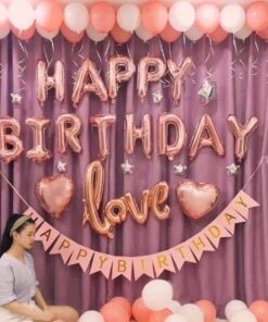 Set bóng love hồng gold