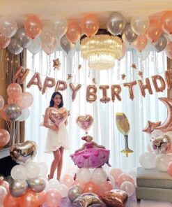 Set bóng sinh nhật rose gold