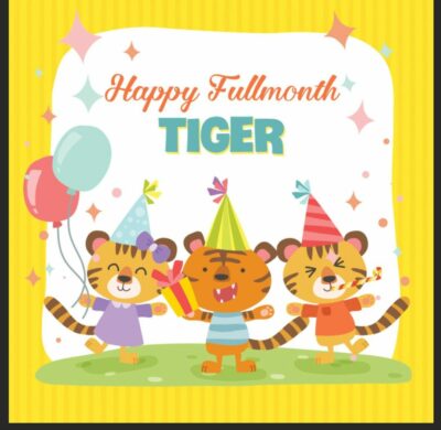 Phông nền Happy Fullmonth Tiger