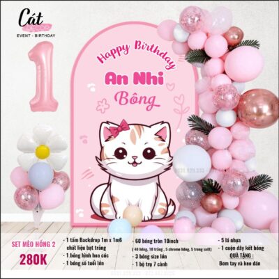 Set bóng thôi nôi tuổi Mèo bé gái 02