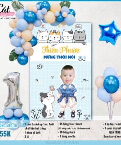 Set bóng thôi nôi tuổi Mèo bé trai 02