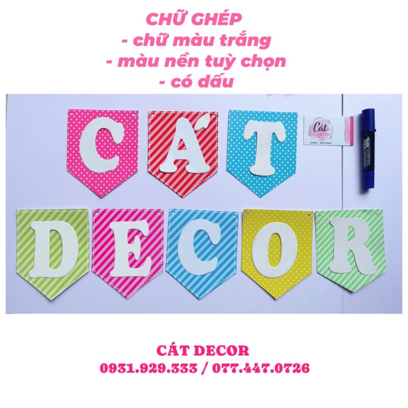 Chữ ghép tên bằng giấy