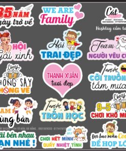 Mẫu Hashtag cầm tay Họp lớp
