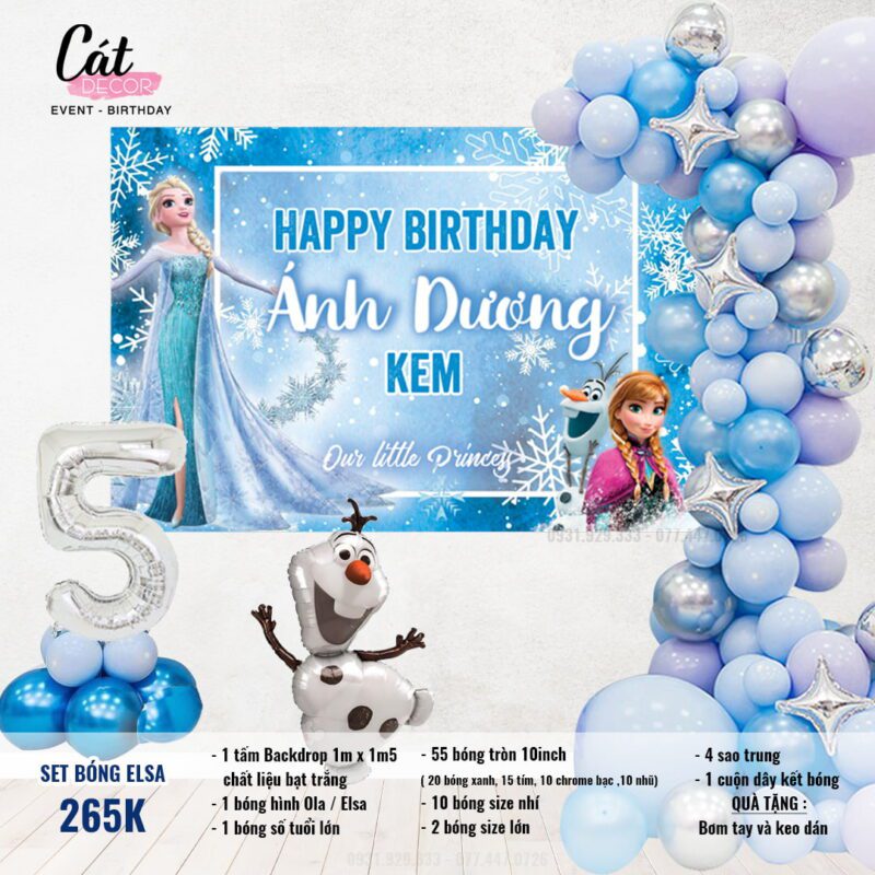 Set bóng phông nền Elsa