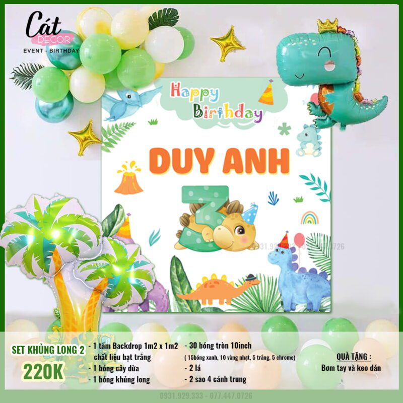 Set bóng phông nền Khủng Long 2