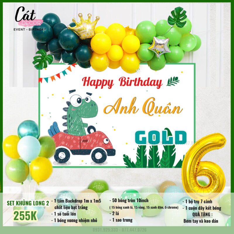 Set bóng phông nền Khủng Long 3