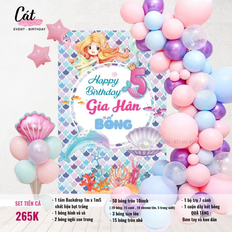 Set bóng phông nền tiên cá