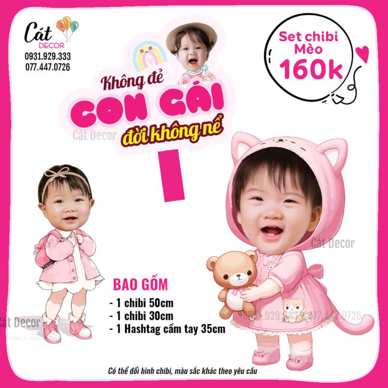 Set chibi tuổi Mèo bé gái