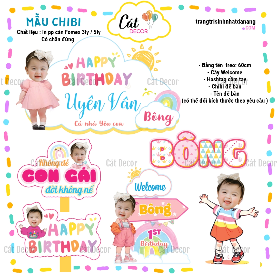 Combo thiết kế chibi sinh nhật