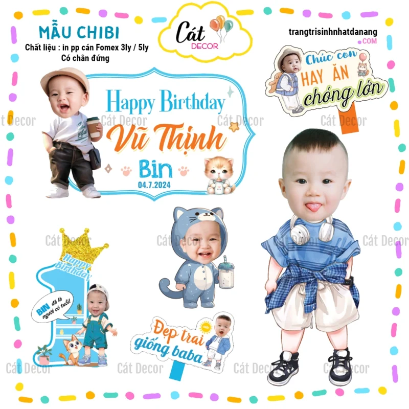 Combo chibi bé trai tuổi Mèo