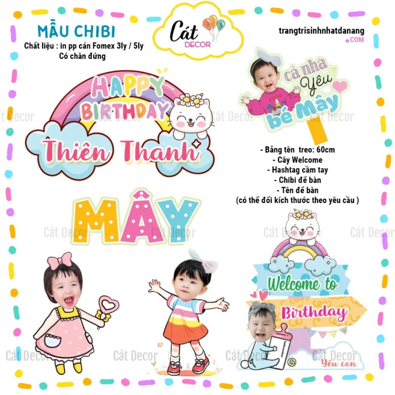 Combo chibi Cầu vồng