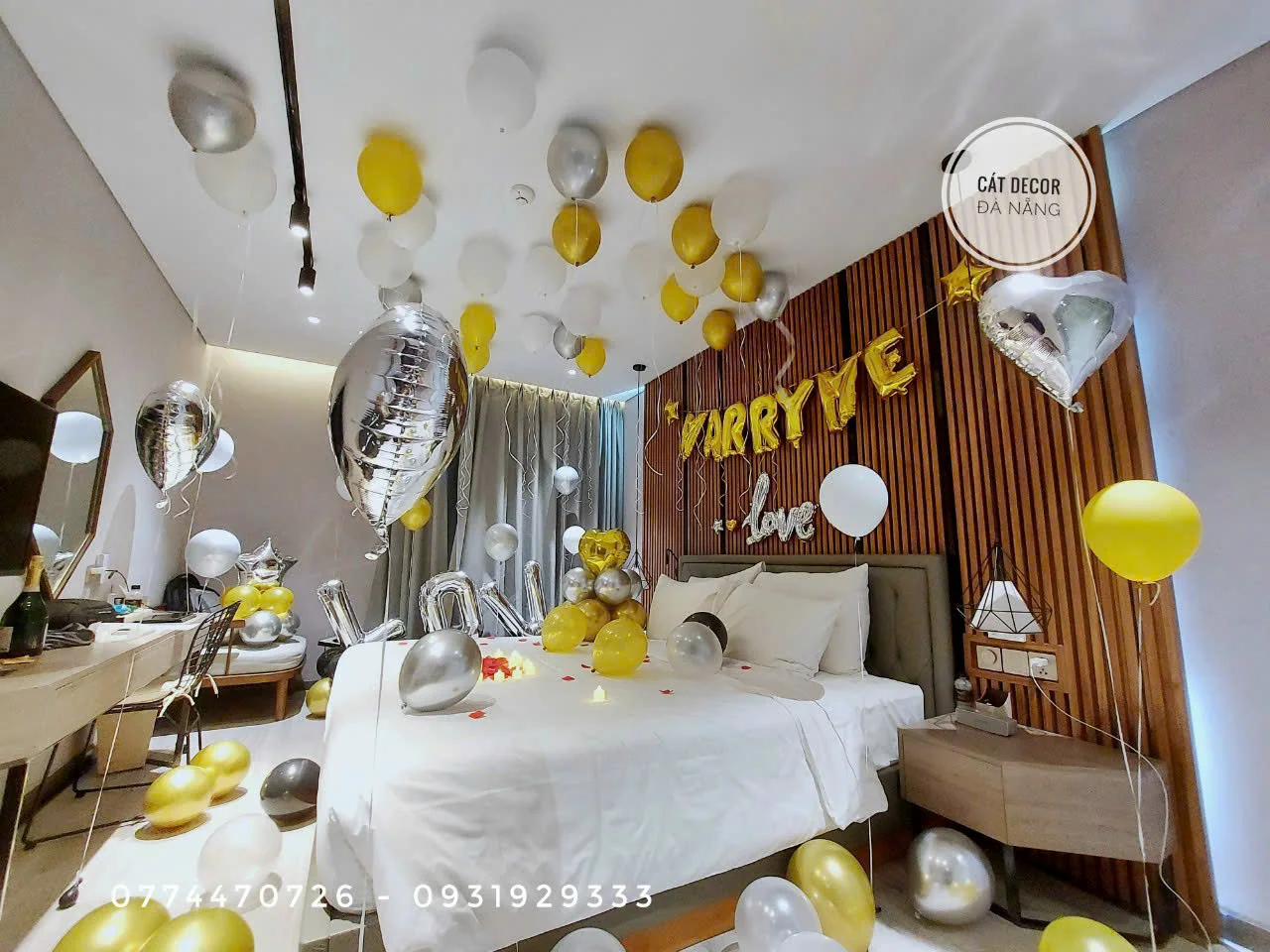 Setup sinh nhật phòng khách Đà Nẵng