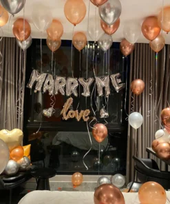 Trang trí cầu hôn màu Rose Gold