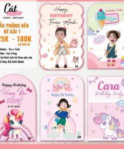 Phông nền sinh nhật bé gái