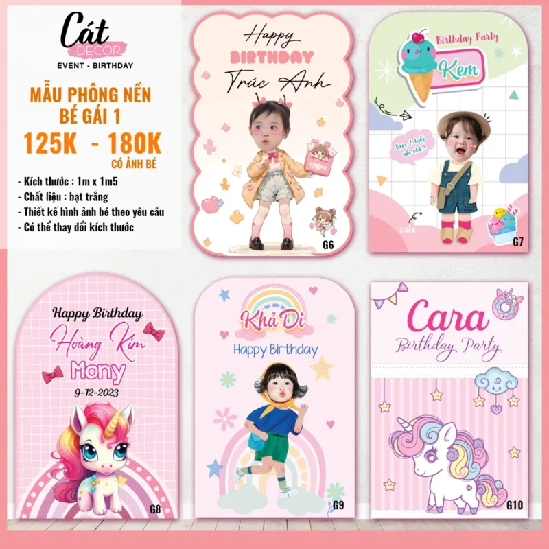 Phông nền sinh nhật bé gái