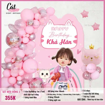 Set bóng thôi nôi tuổi Mèo bé gái 03