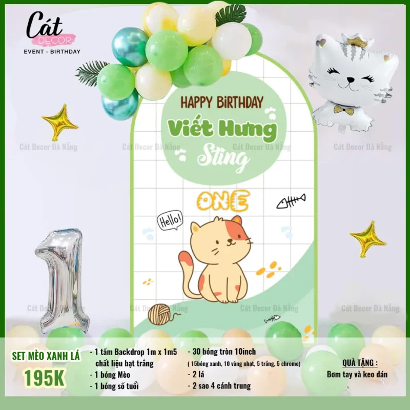 Set bóng Mèo Xanh Lá