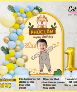 Set bóng Chibi bé trai tuổi Rồng màu vàng