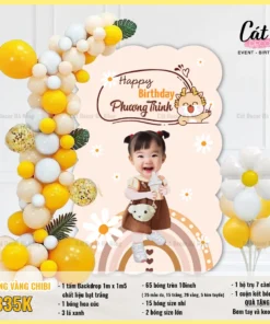 Set bóng Chibi bé gái tuổi Rồng màu vàng