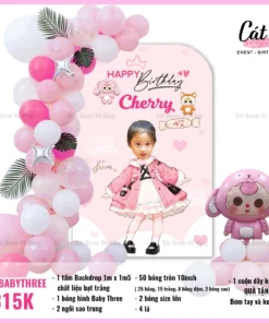 Set bóng babythree hồng