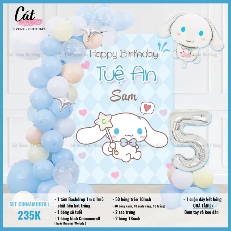 Set sinh nhật cinnamoroll