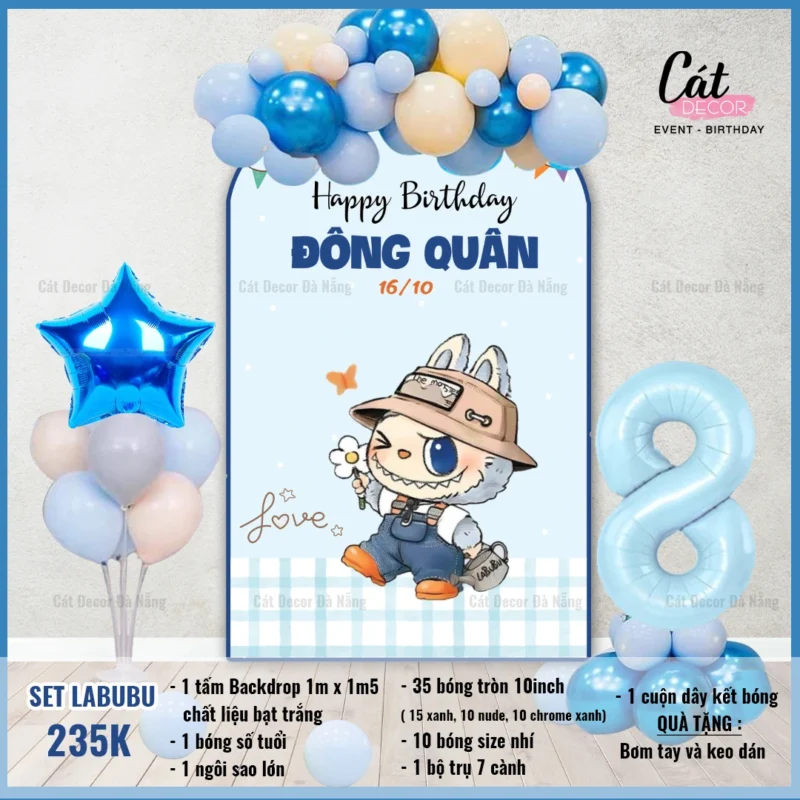 Set bóng Labubu Xanh