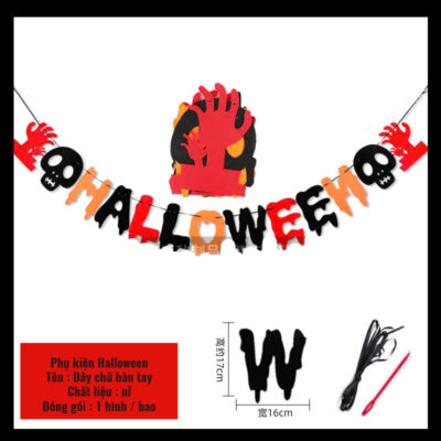 Dây chữ Happy Halloween nỉ - Ảnh 2