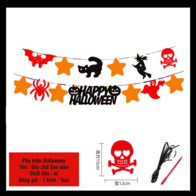 Dây chữ Happy Halloween nỉ - Ảnh 4