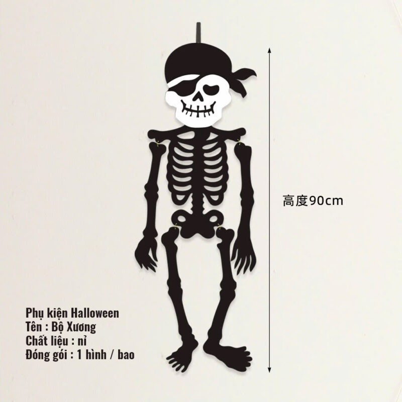 Bộ xương nỉ Halloween