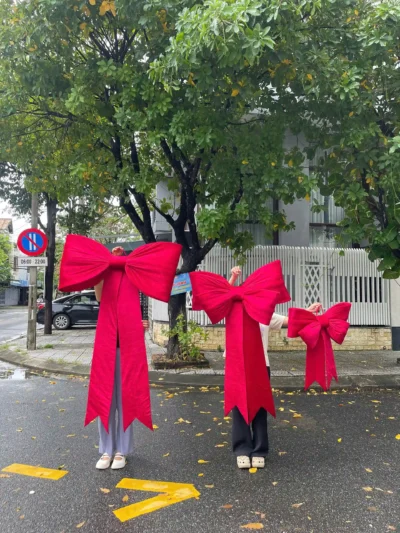 Nơ nhung đỏ đô