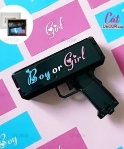 Súng bắn thẻ giấy xanh hồng Baby Shower