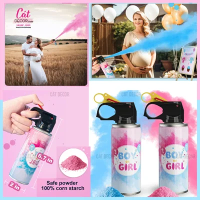 Bình xịt màu xanh hồng Baby Shower - Ảnh 2