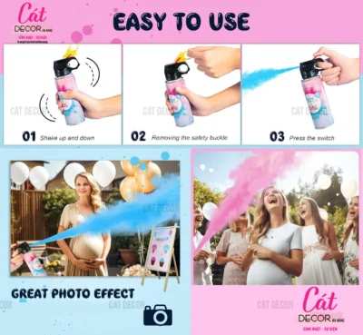 Bình xịt màu xanh hồng Baby Shower - Ảnh 3