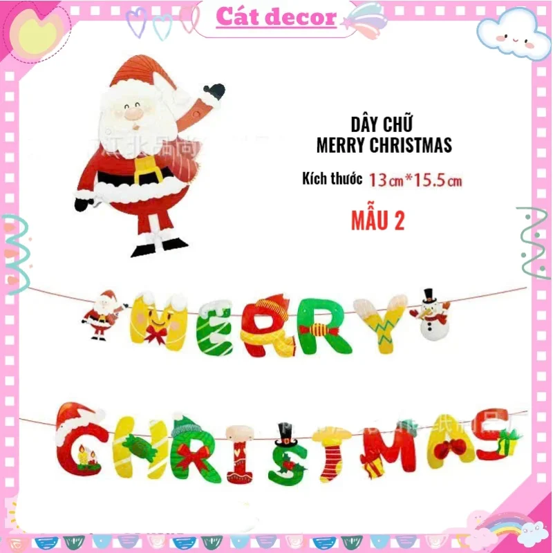 Dây chữ giấy Merry Christmas 2