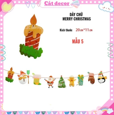 Dây chữ giấy Merry Christmas 5