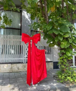 Nơ nhung ĐỎ TƯƠI đuôi rũ