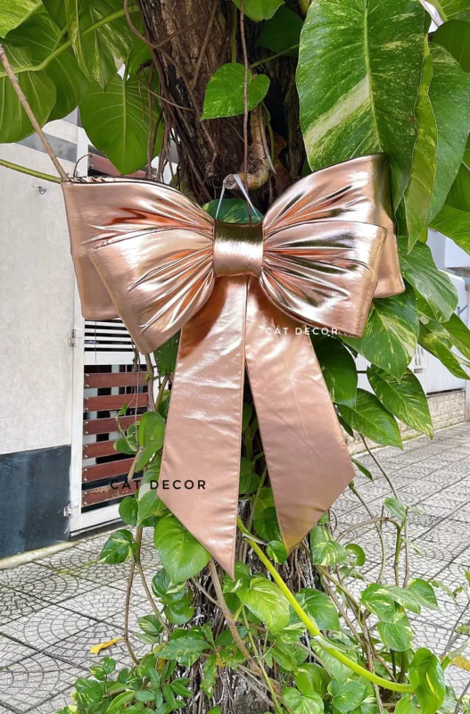 Nơ Rose Gold Ánh Kim